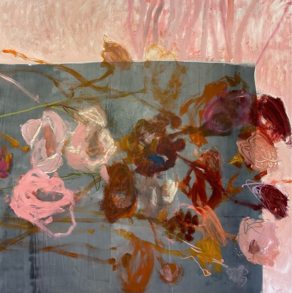 Flowers and Striped Table Cloth, 2026 by Ali McNabney-Stevens