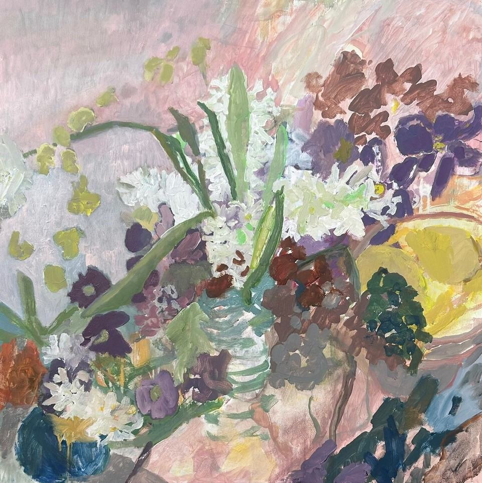 Hyacinths In Tall Vase, 2026 by Ali McNabney-Stevens